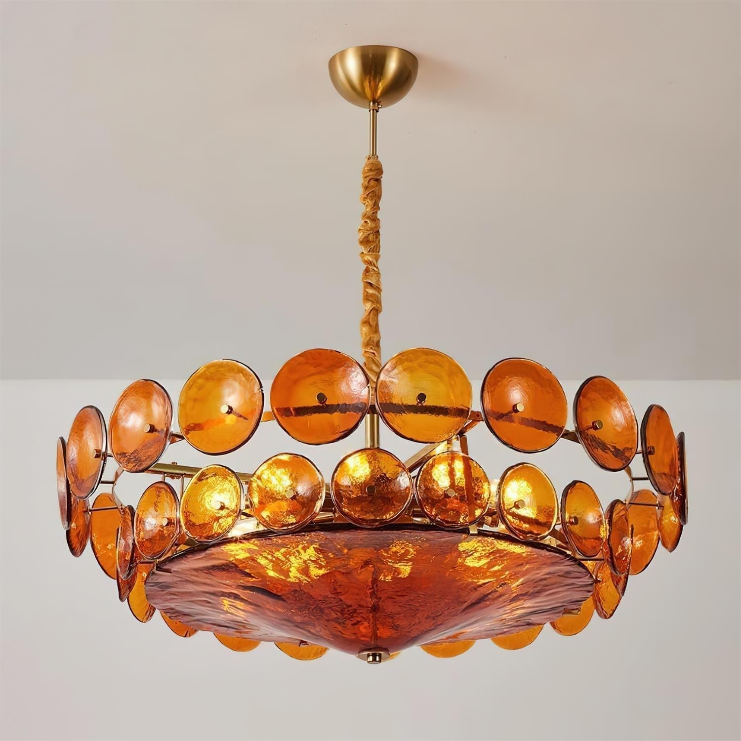 Ventilo Amber Glass Chandelier - Lamp Outdoor