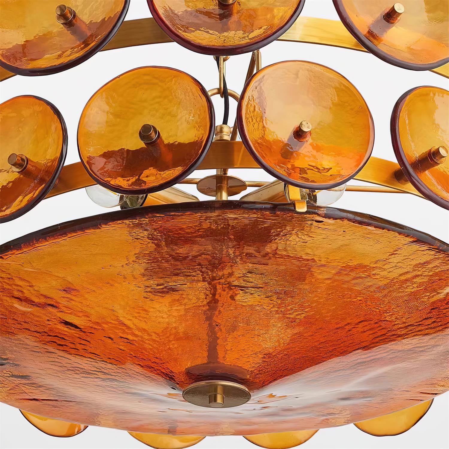 Ventilo Amber Glass Chandelier - Lamp Outdoor