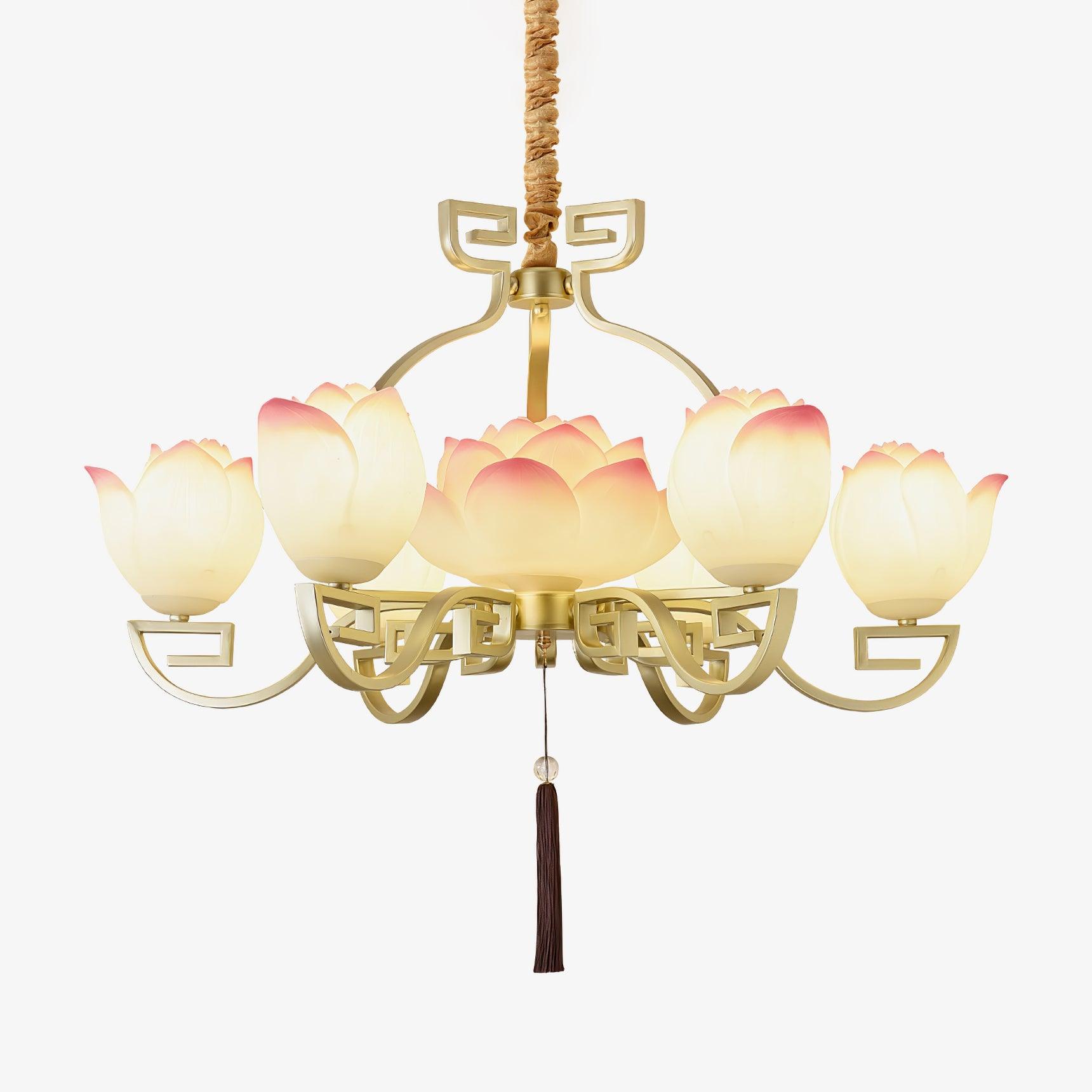 Lotus Oriental Resin Chandelier - Lamp Outdoor