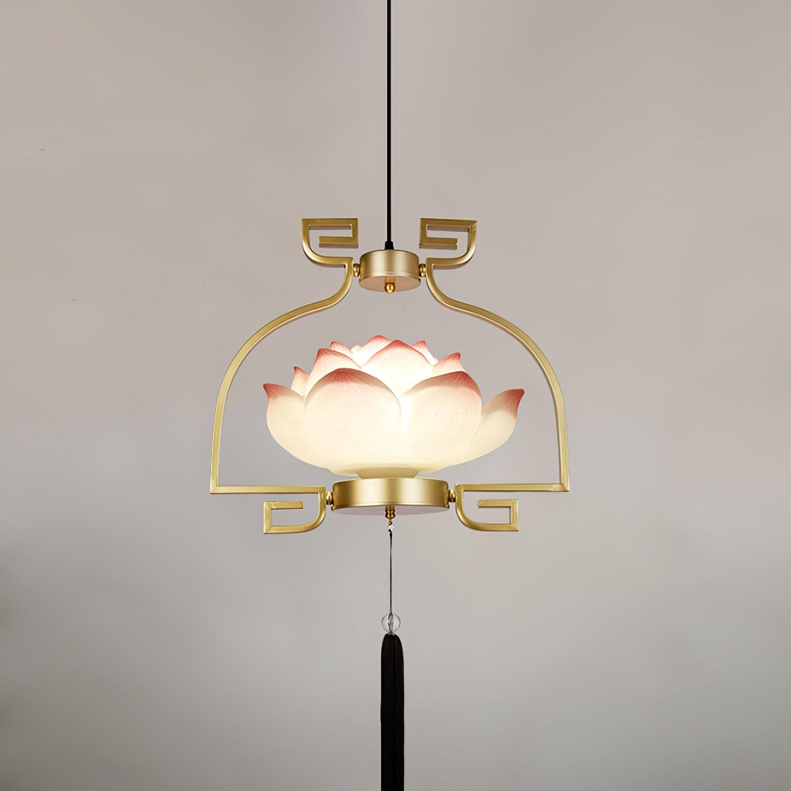 Lotus Oriental Resin Chandelier - Lamp Outdoor