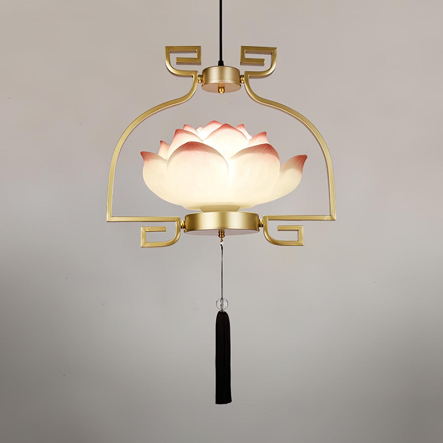 Lotus Oriental Resin Chandelier - Lamp Outdoor