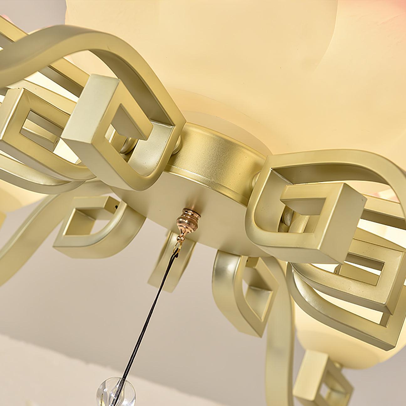 Lotus Oriental Resin Chandelier - Lamp Outdoor