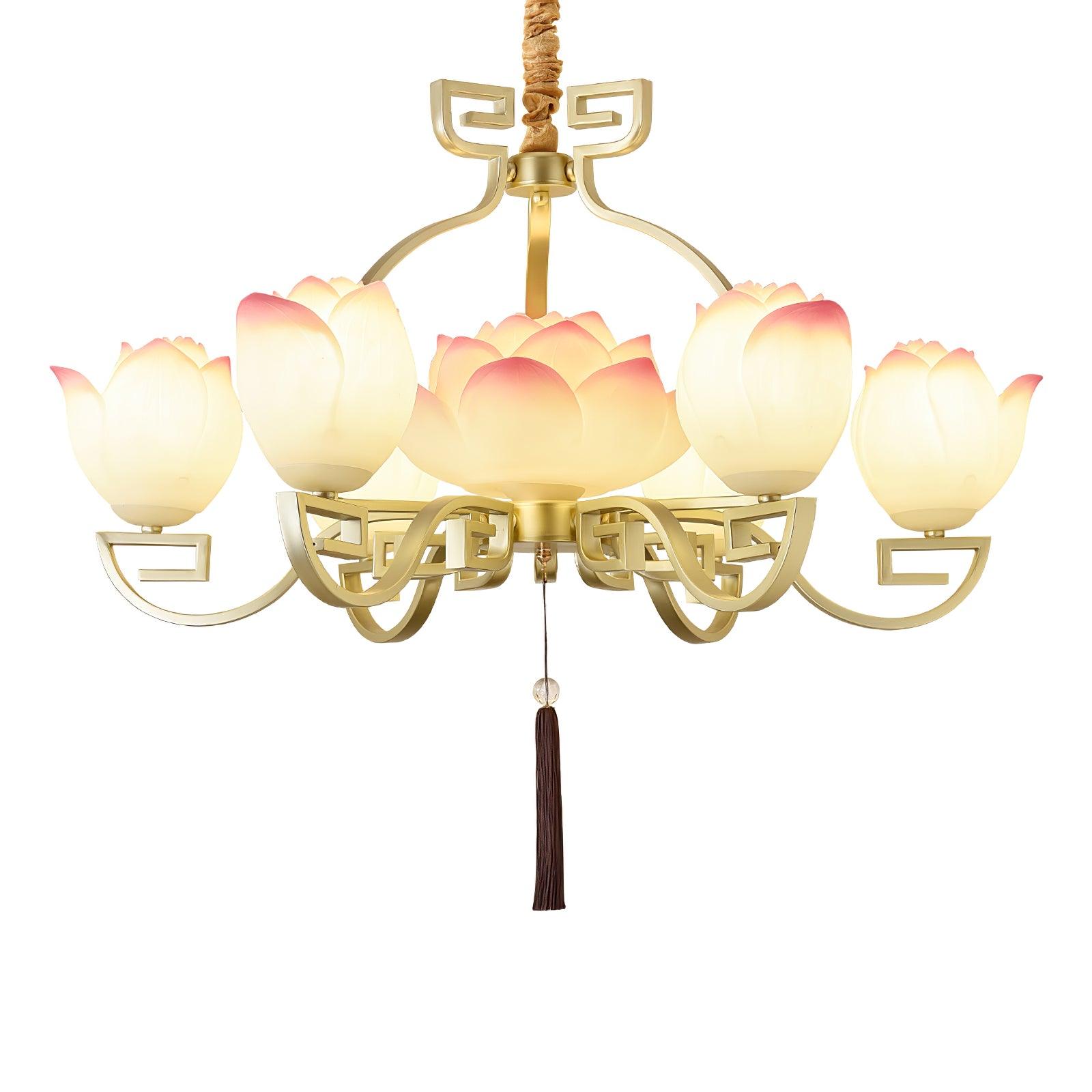 Lotus Oriental Resin Chandelier - Lamp Outdoor