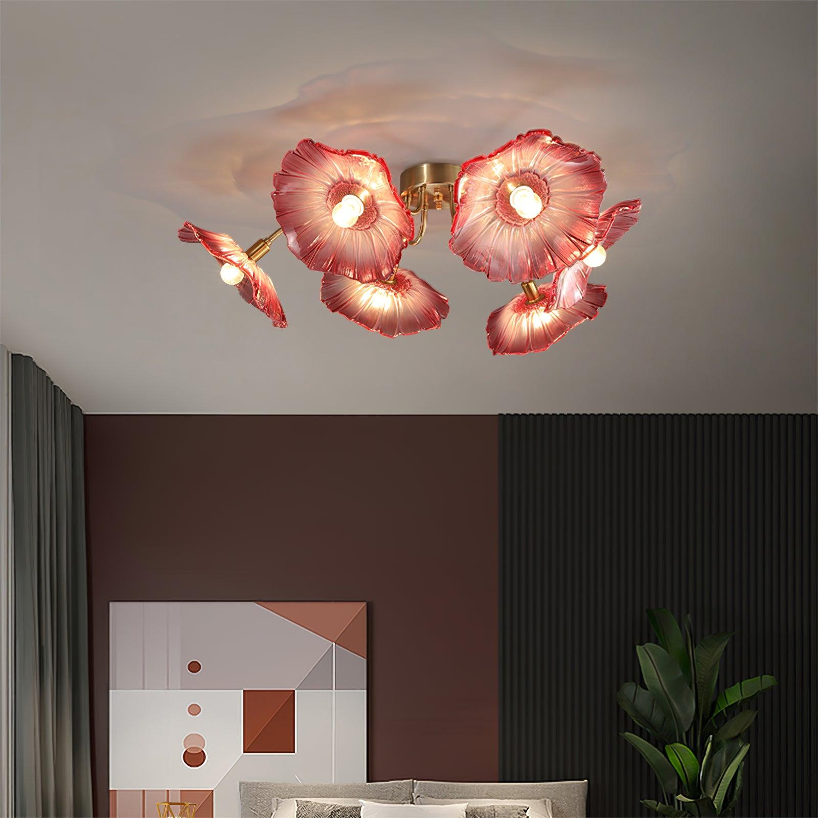 Lotus Leaf Glass Ceiling Lamp - Lamp Outdoor