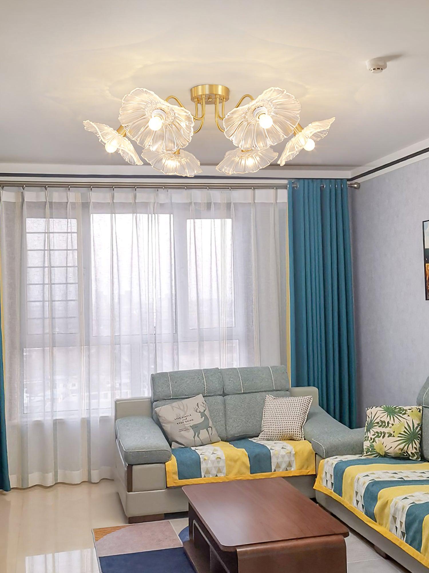Lotus Leaf Glass Ceiling Lamp - Lamp Outdoor