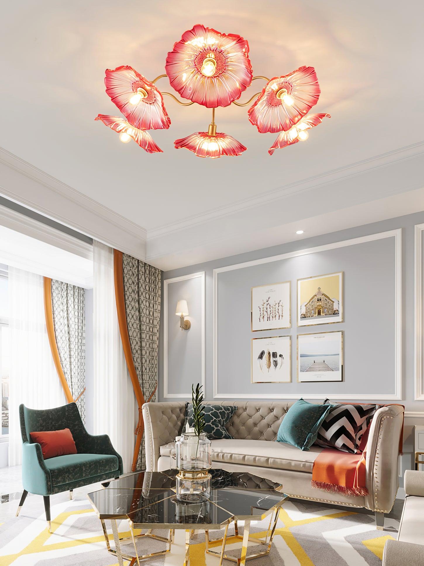 Lotus Leaf Glass Ceiling Lamp - Lamp Outdoor