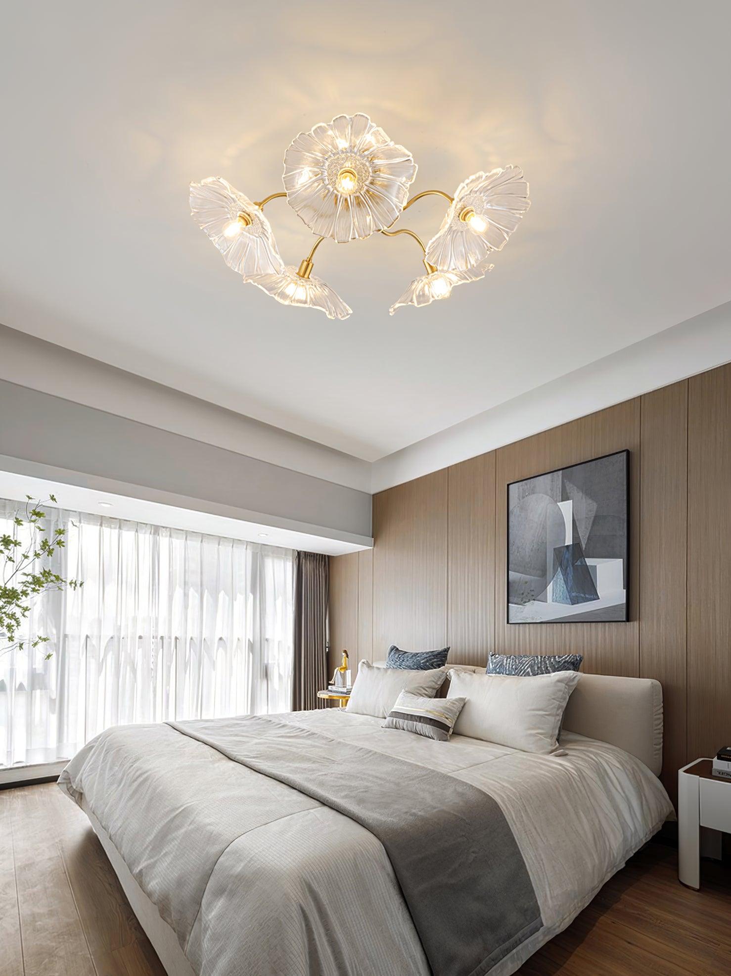 Lotus Leaf Glass Ceiling Lamp - Lamp Outdoor