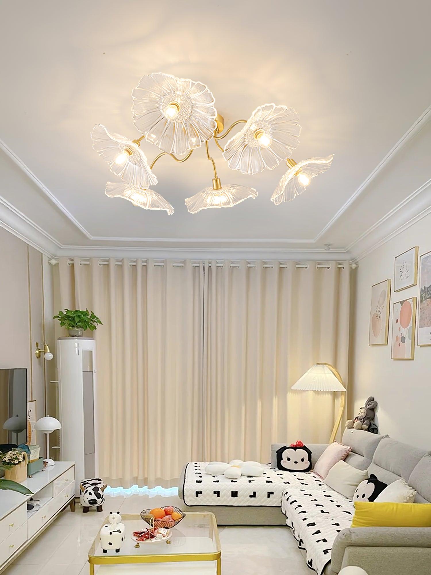 Lotus Leaf Glass Ceiling Lamp - Lamp Outdoor