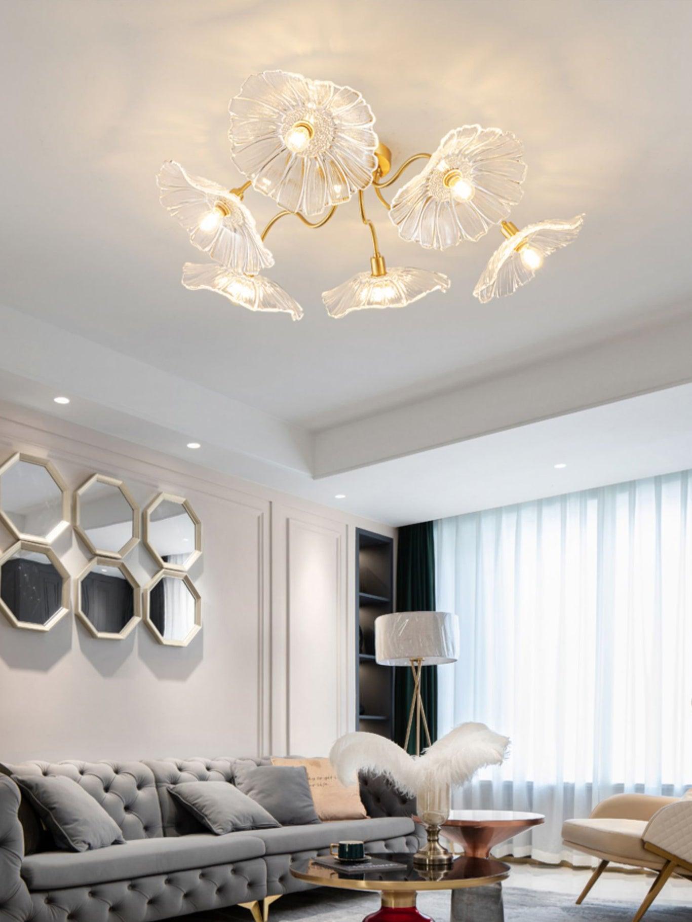 Lotus Leaf Glass Ceiling Lamp - Lamp Outdoor