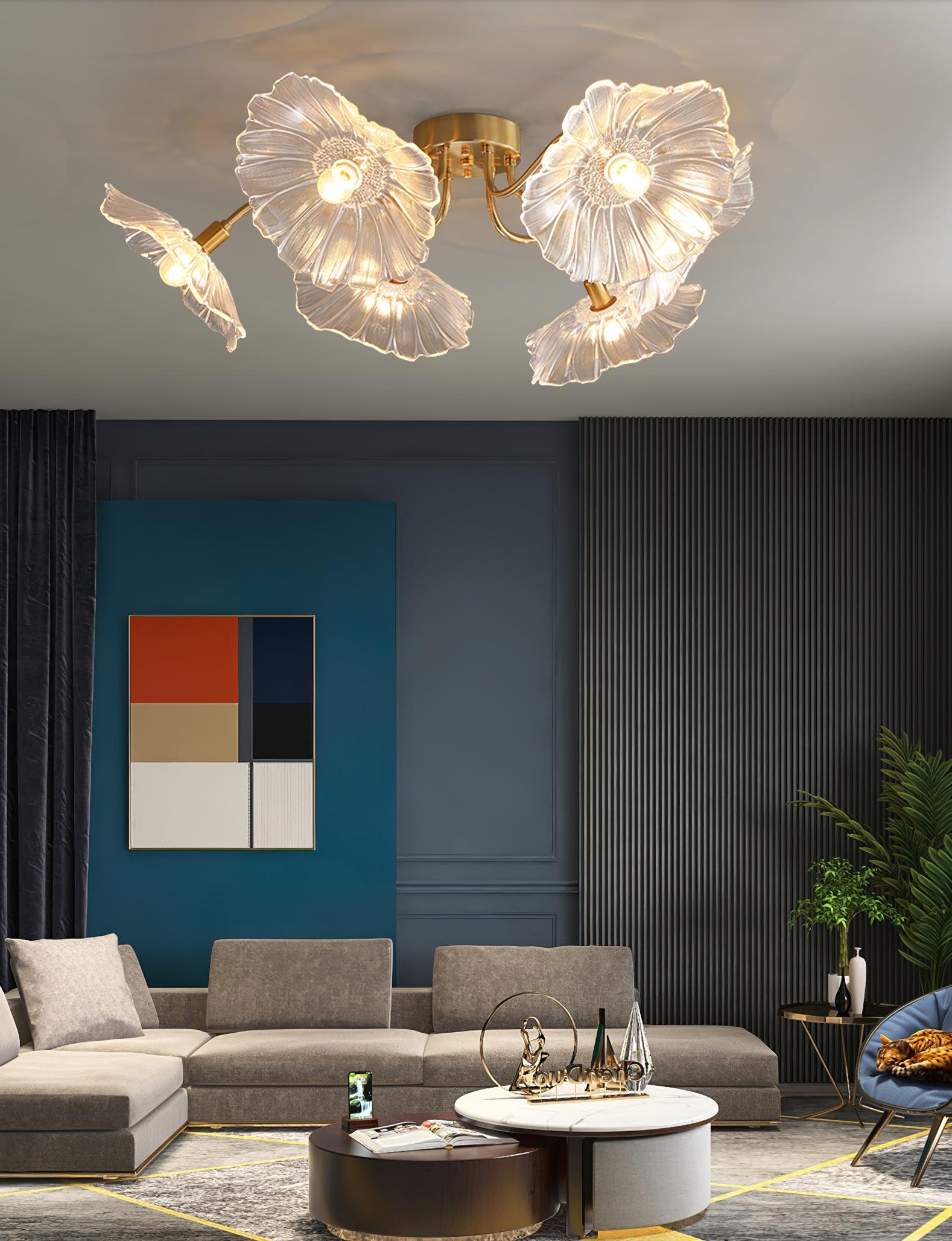 Lotus Leaf Glass Ceiling Lamp - Lamp Outdoor