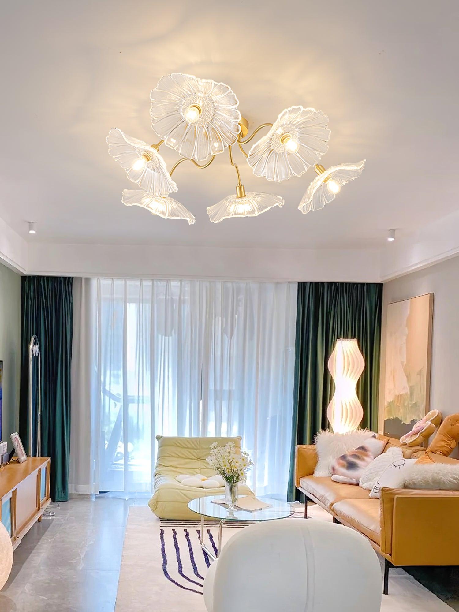Lotus Leaf Glass Ceiling Lamp - Lamp Outdoor