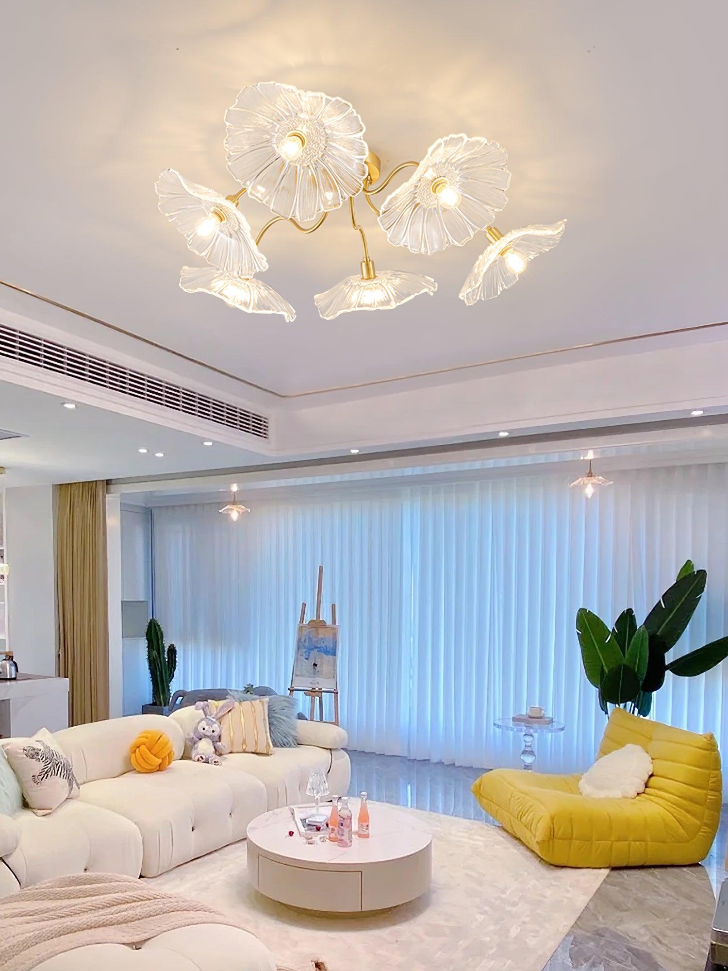 Lotus Leaf Glass Ceiling Lamp - Lamp Outdoor