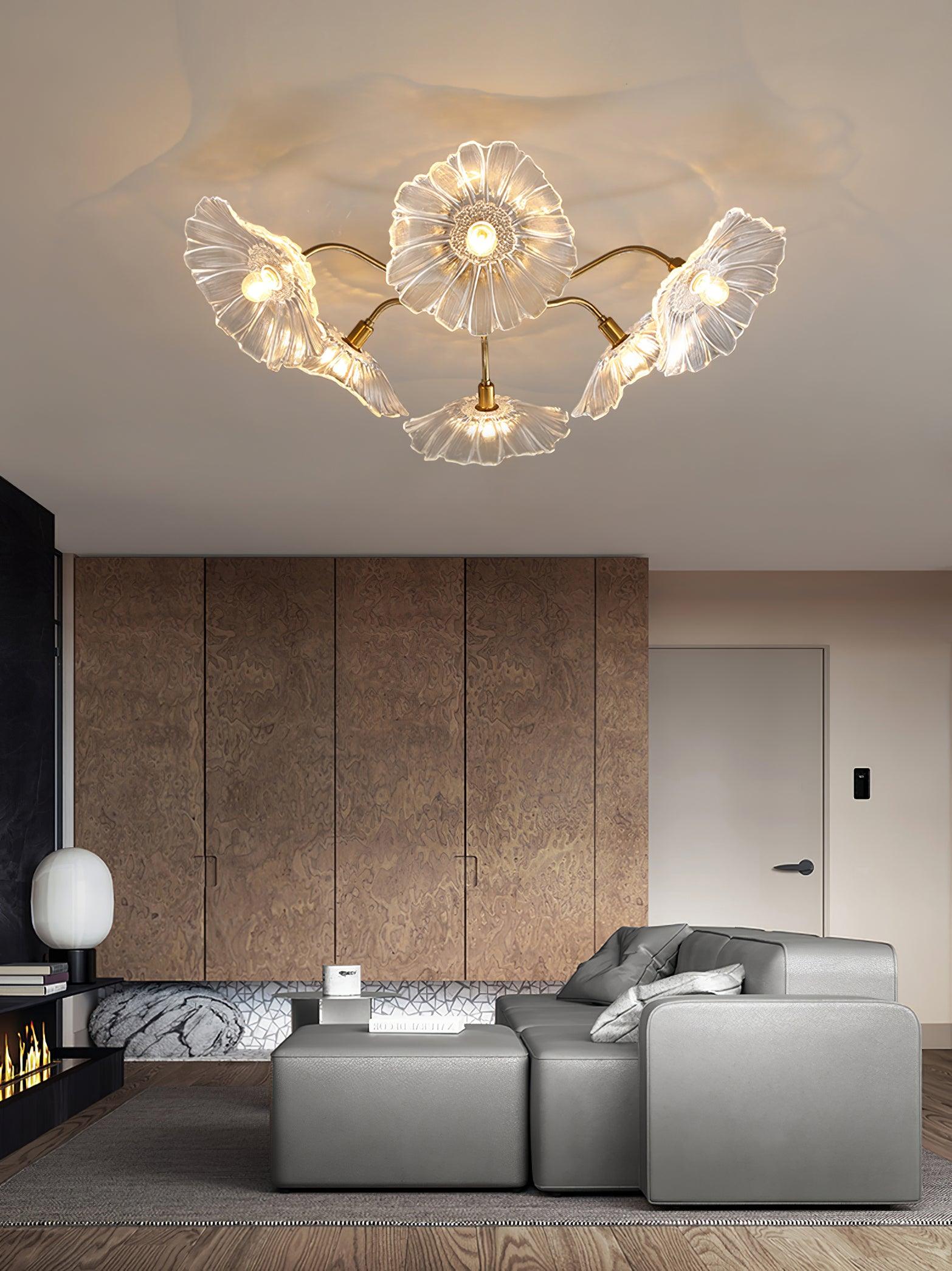 Lotus Leaf Glass Ceiling Lamp - Lamp Outdoor