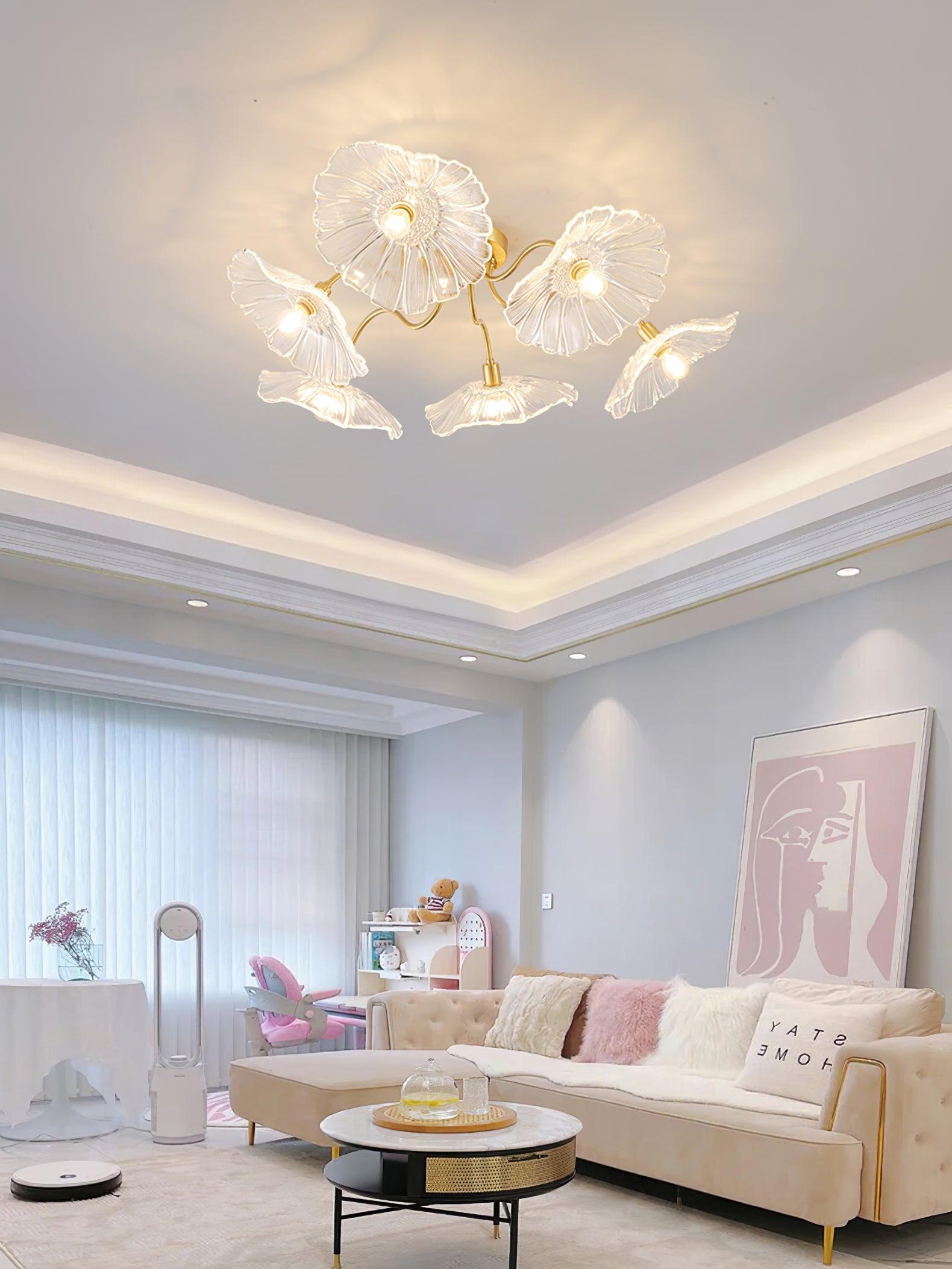 Lotus Leaf Glass Ceiling Lamp - Lamp Outdoor