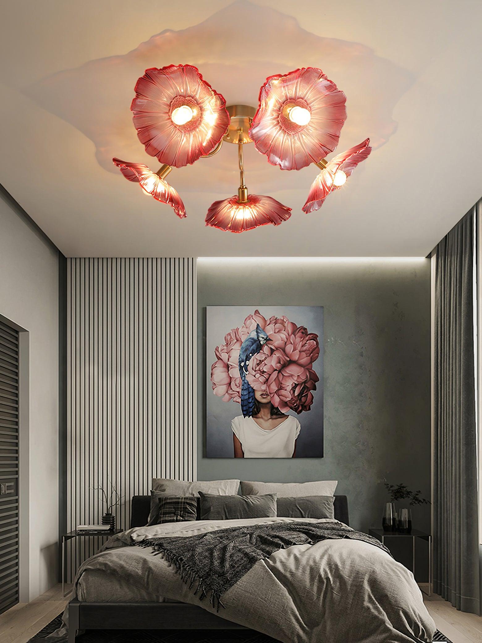 Lotus Leaf Glass Ceiling Lamp - Lamp Outdoor
