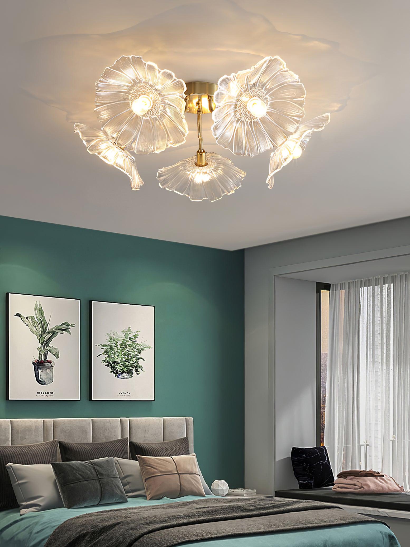 Lotus Leaf Glass Ceiling Lamp - Lamp Outdoor