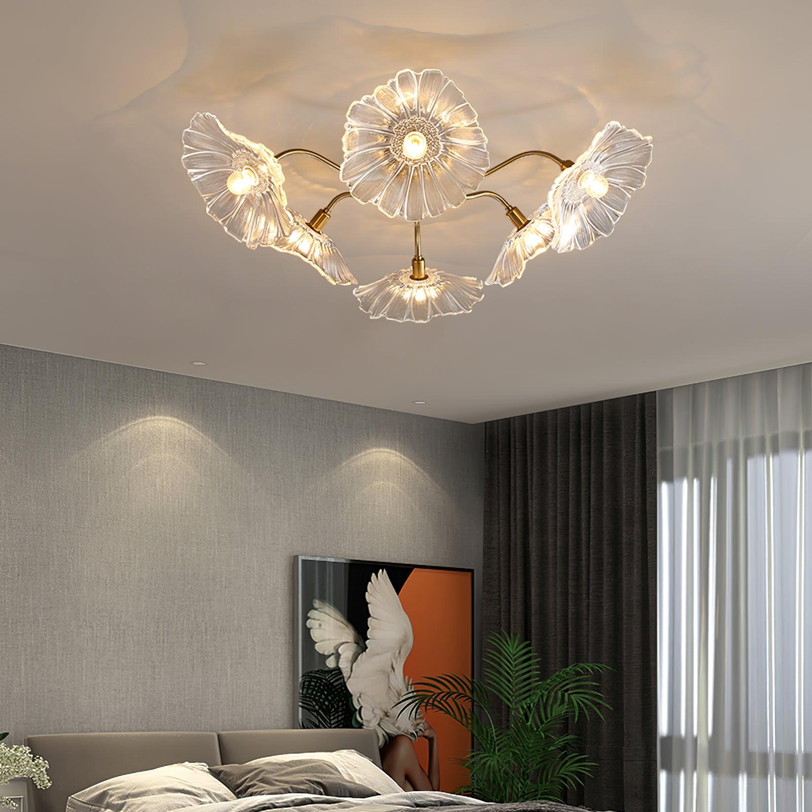 Lotus Leaf Glass Ceiling Lamp - Lamp Outdoor