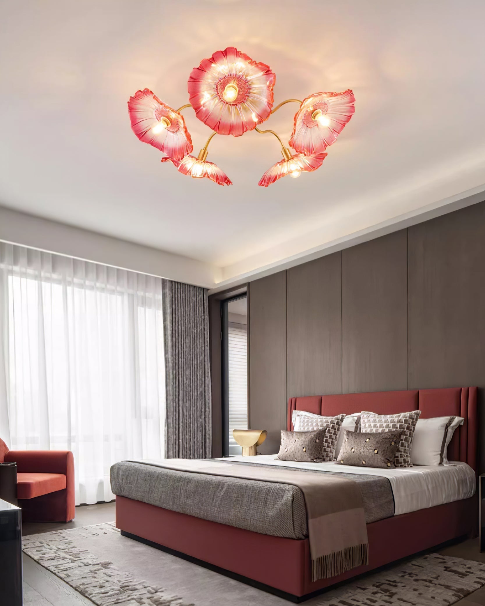 Lotus Leaf Glass Ceiling Lamp - Lamp Outdoor