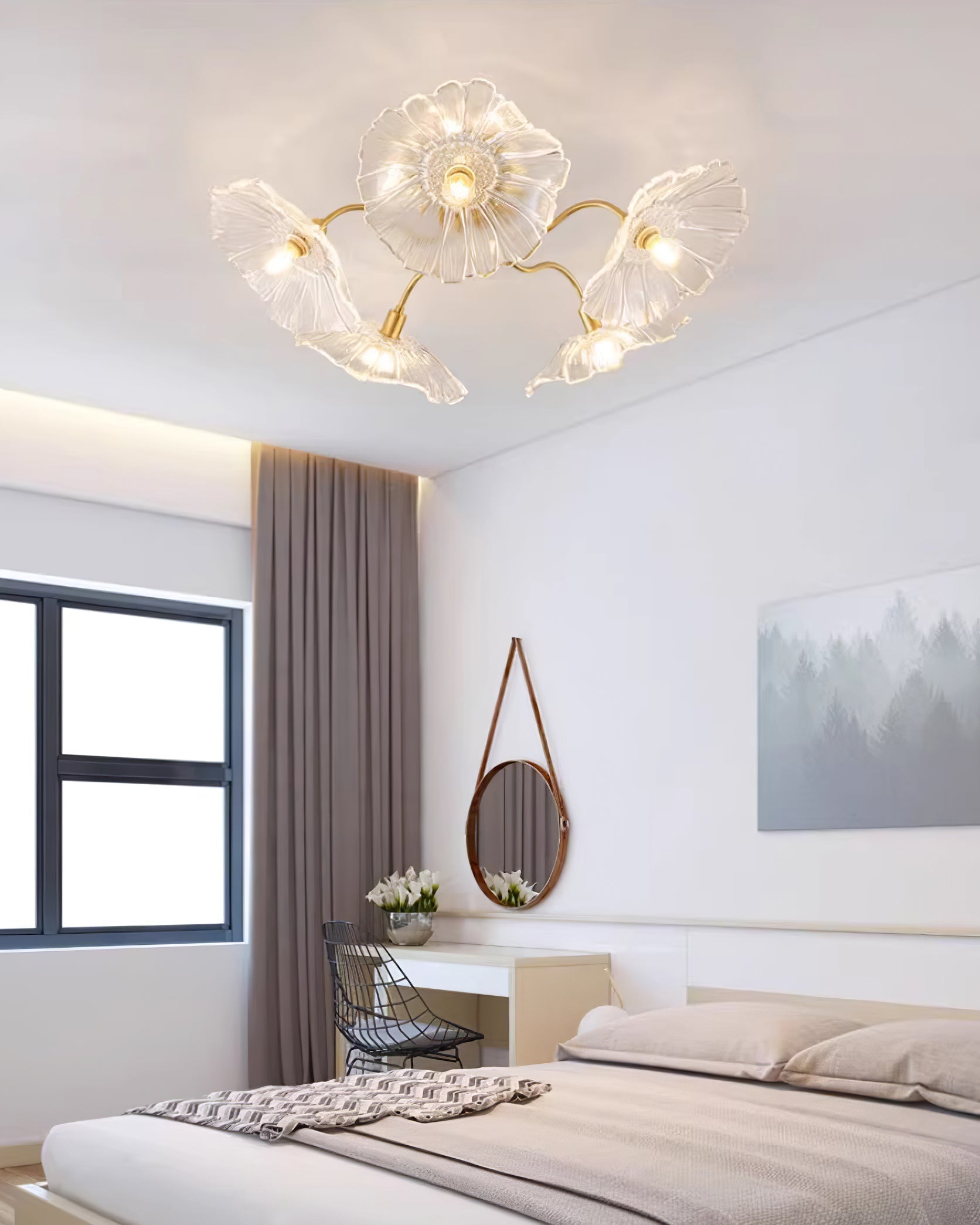 Lotus Leaf Glass Ceiling Lamp - Lamp Outdoor