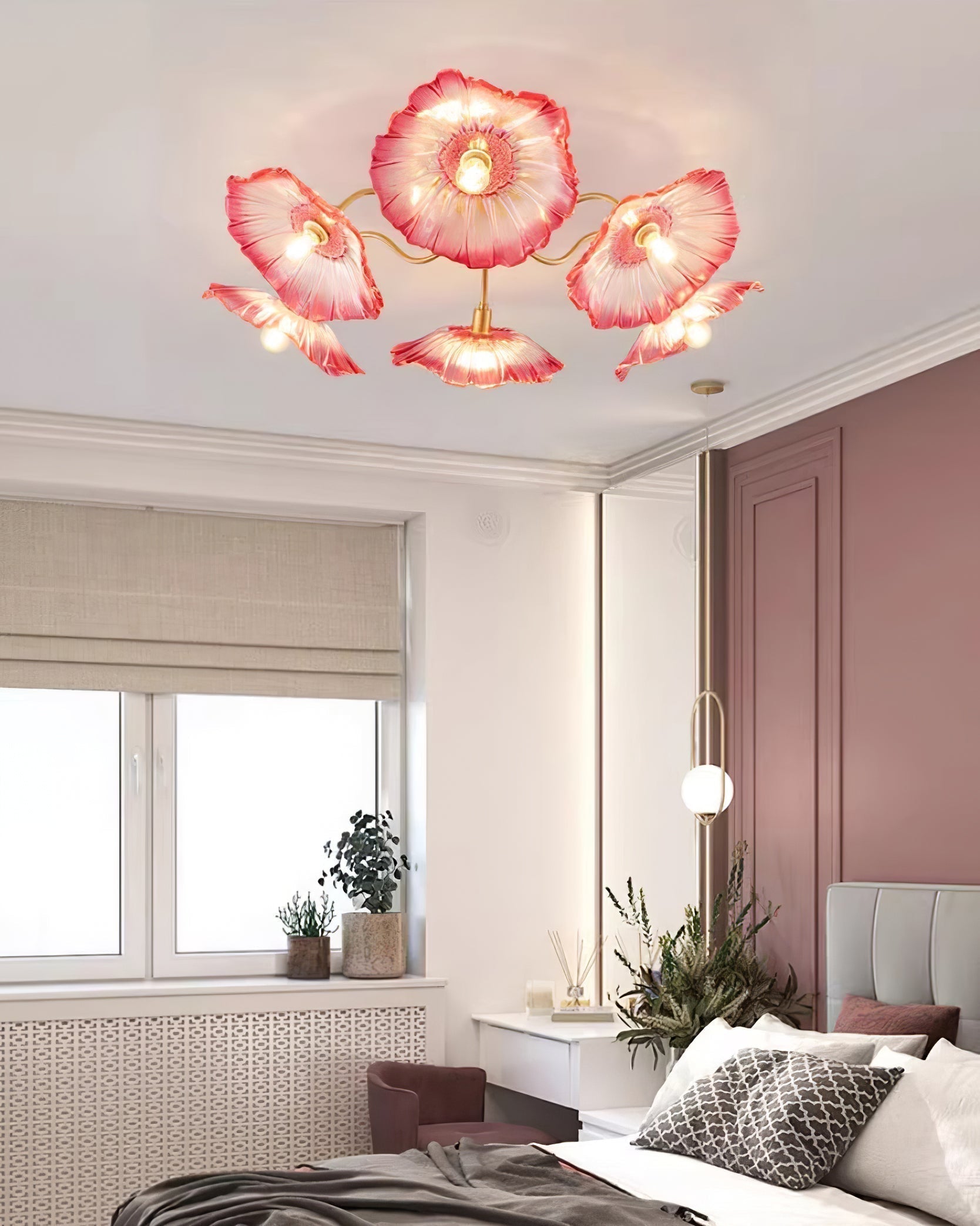 Lotus Leaf Glass Ceiling Lamp - Lamp Outdoor