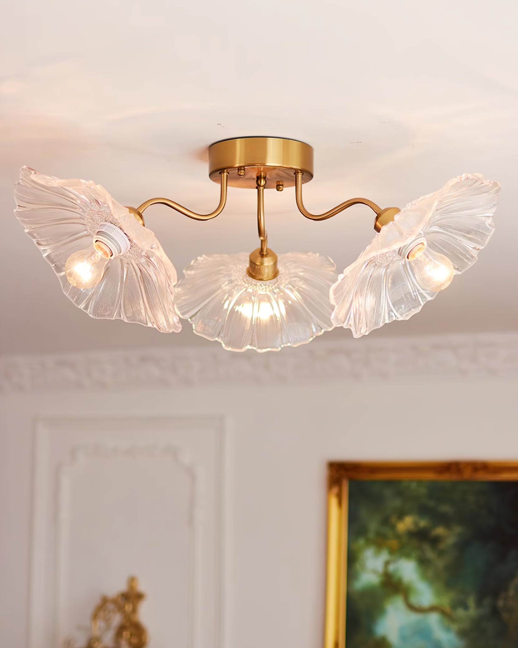 Lotus Leaf Glass Ceiling Lamp - Lamp Outdoor