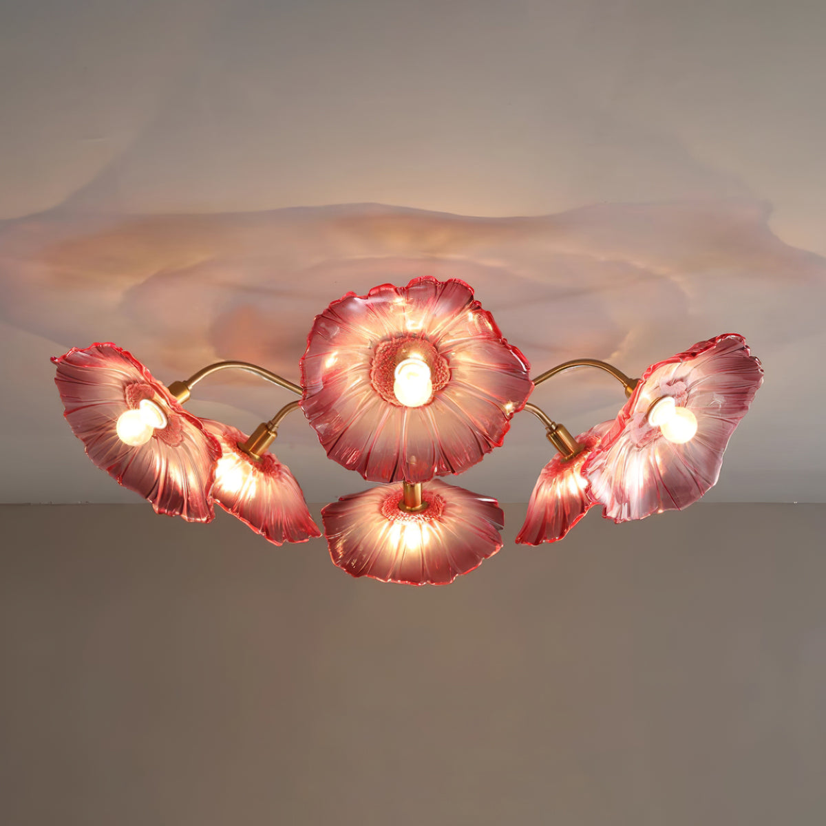 Lotus Leaf Glass Ceiling Lamp - Lamp Outdoor