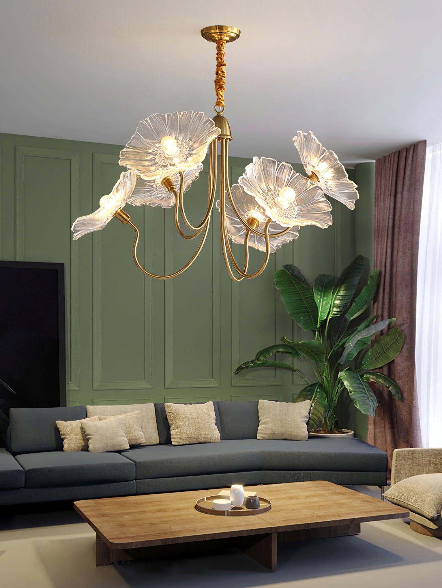 Lotus Leaf Glass Chandelier - Lamp Outdoor