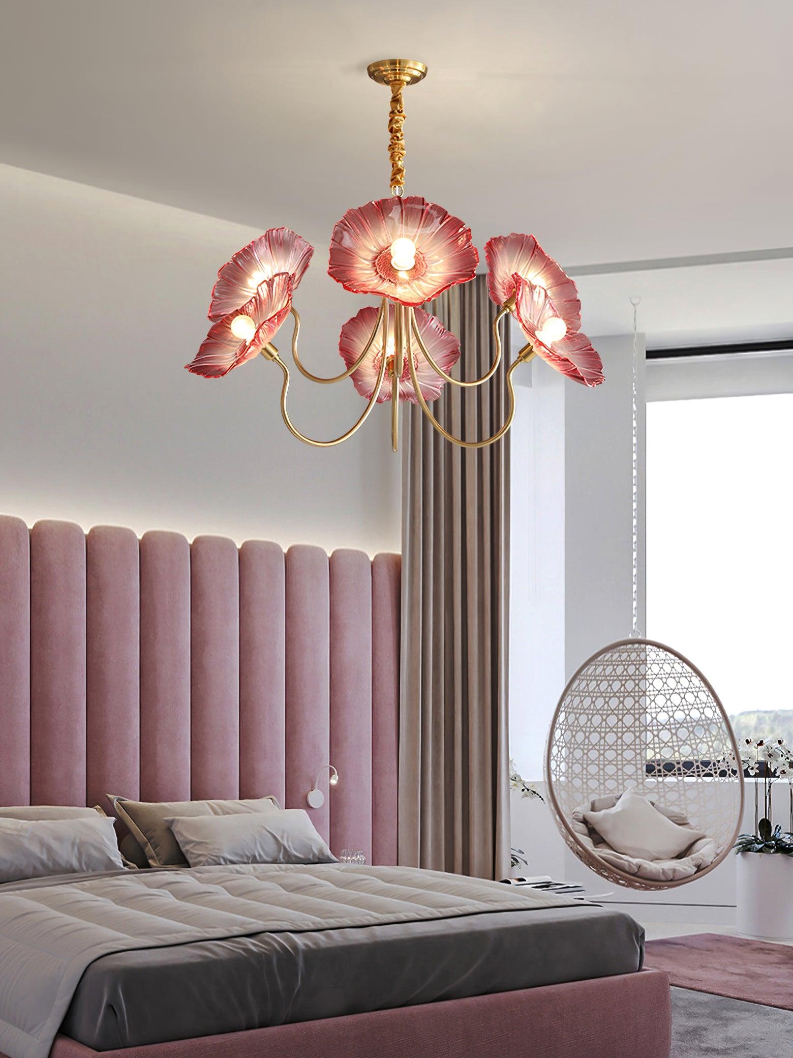 Lotus Leaf Glass Chandelier - Lamp Outdoor