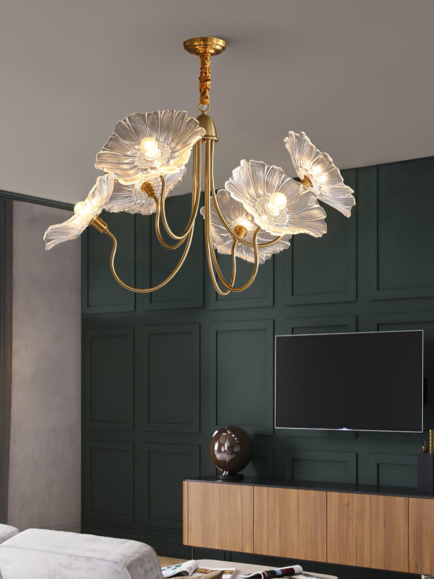 Lotus Leaf Glass Chandelier - Lamp Outdoor