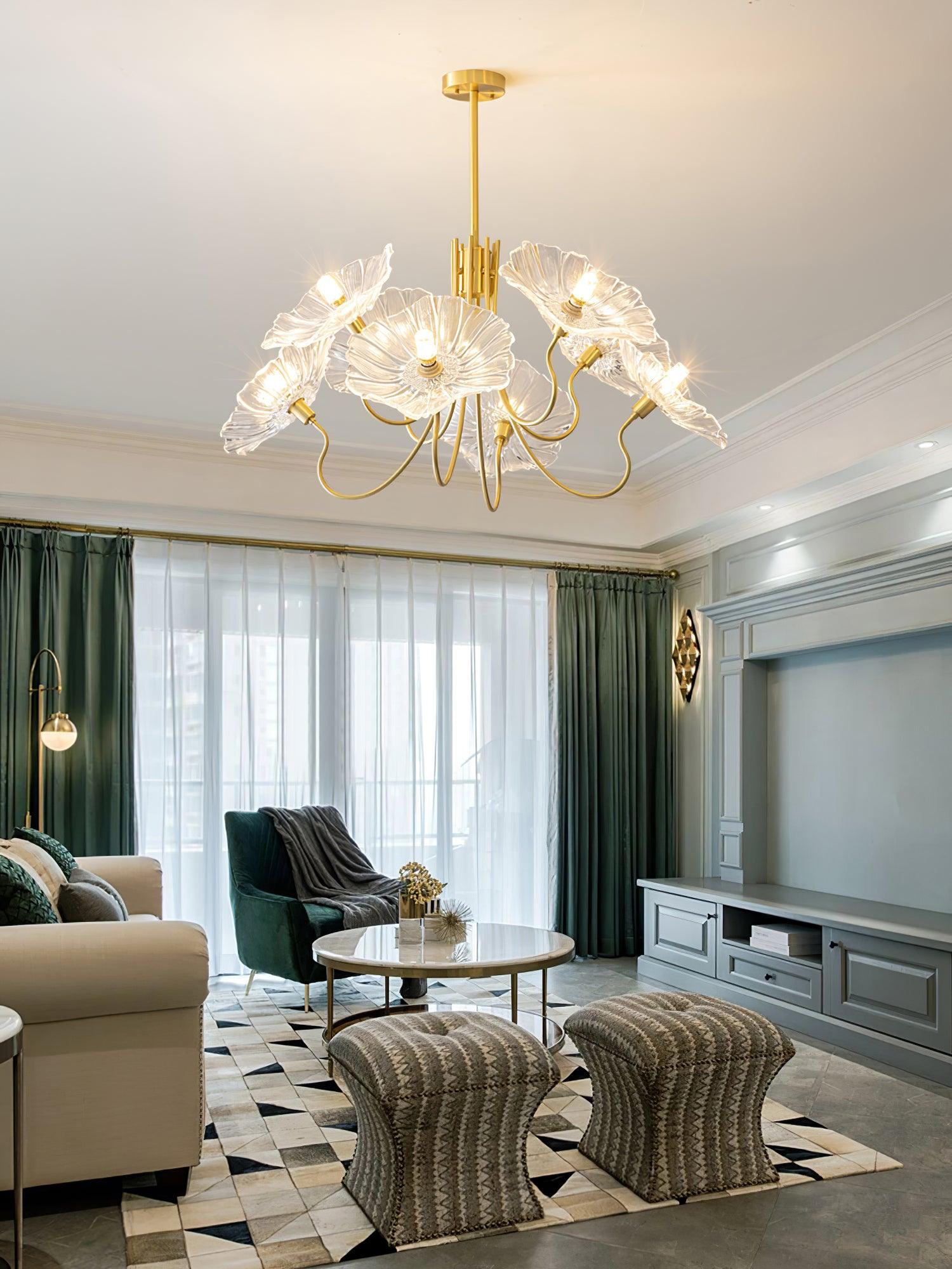 Lotus Leaf Glass Chandelier - Lamp Outdoor
