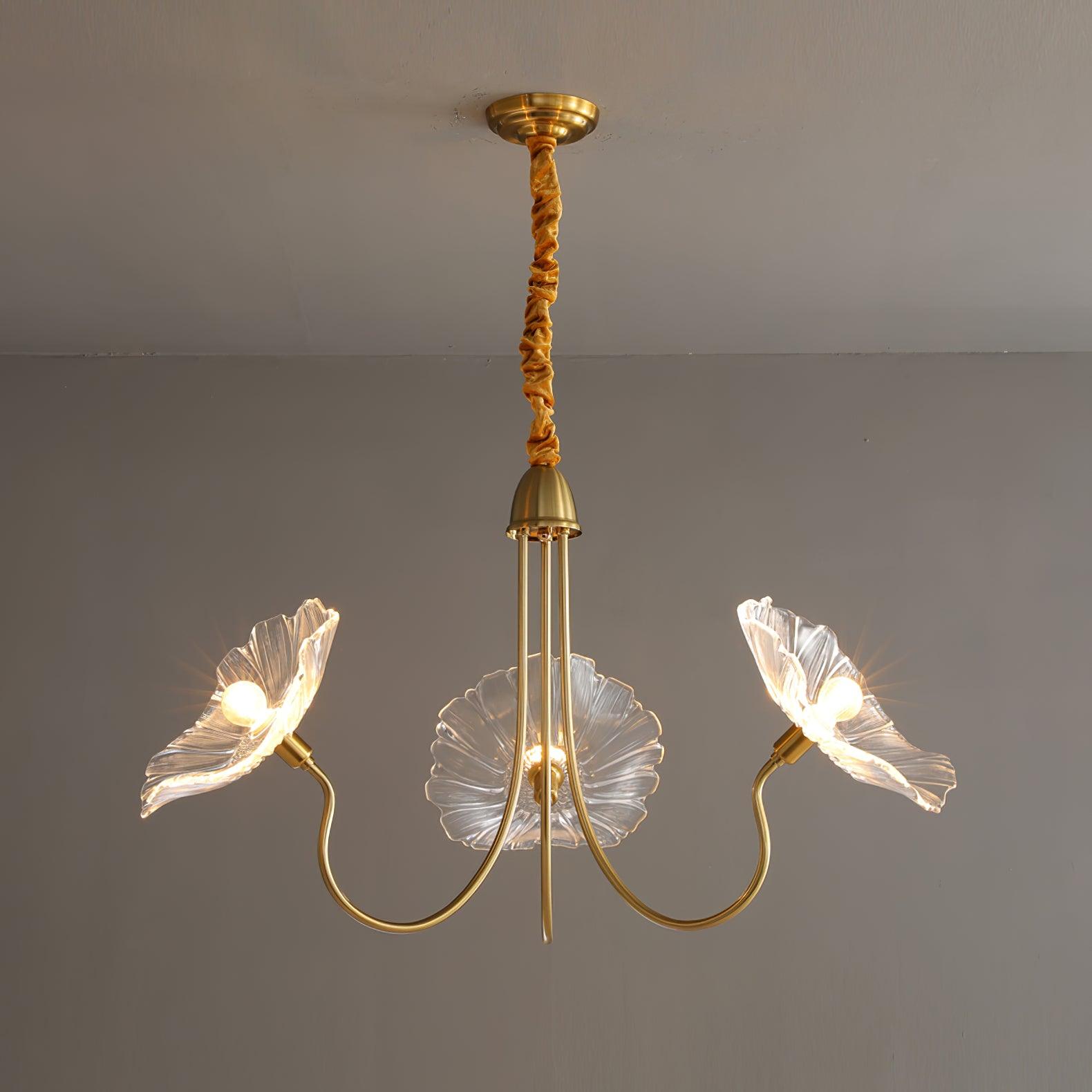 Lotus Leaf Glass Chandelier - Lamp Outdoor