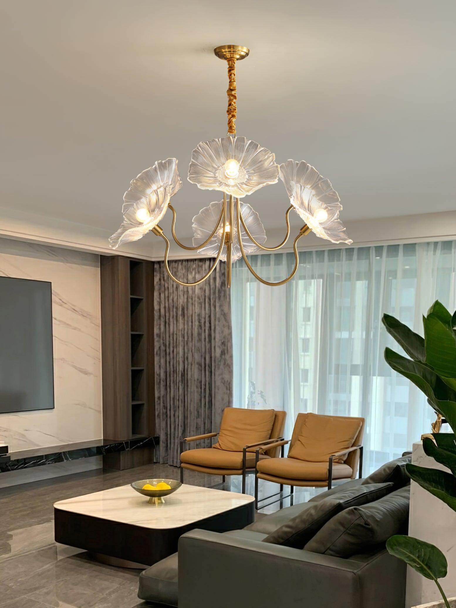 Lotus Leaf Glass Chandelier - Lamp Outdoor