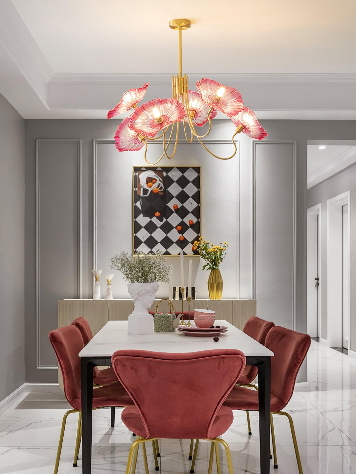Lotus Leaf Glass Chandelier - Lamp Outdoor