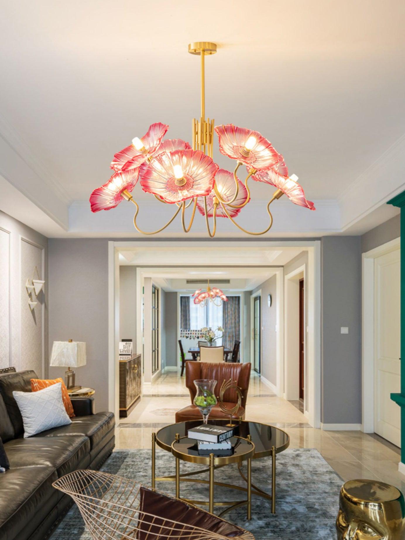 Lotus Leaf Glass Chandelier - Lamp Outdoor