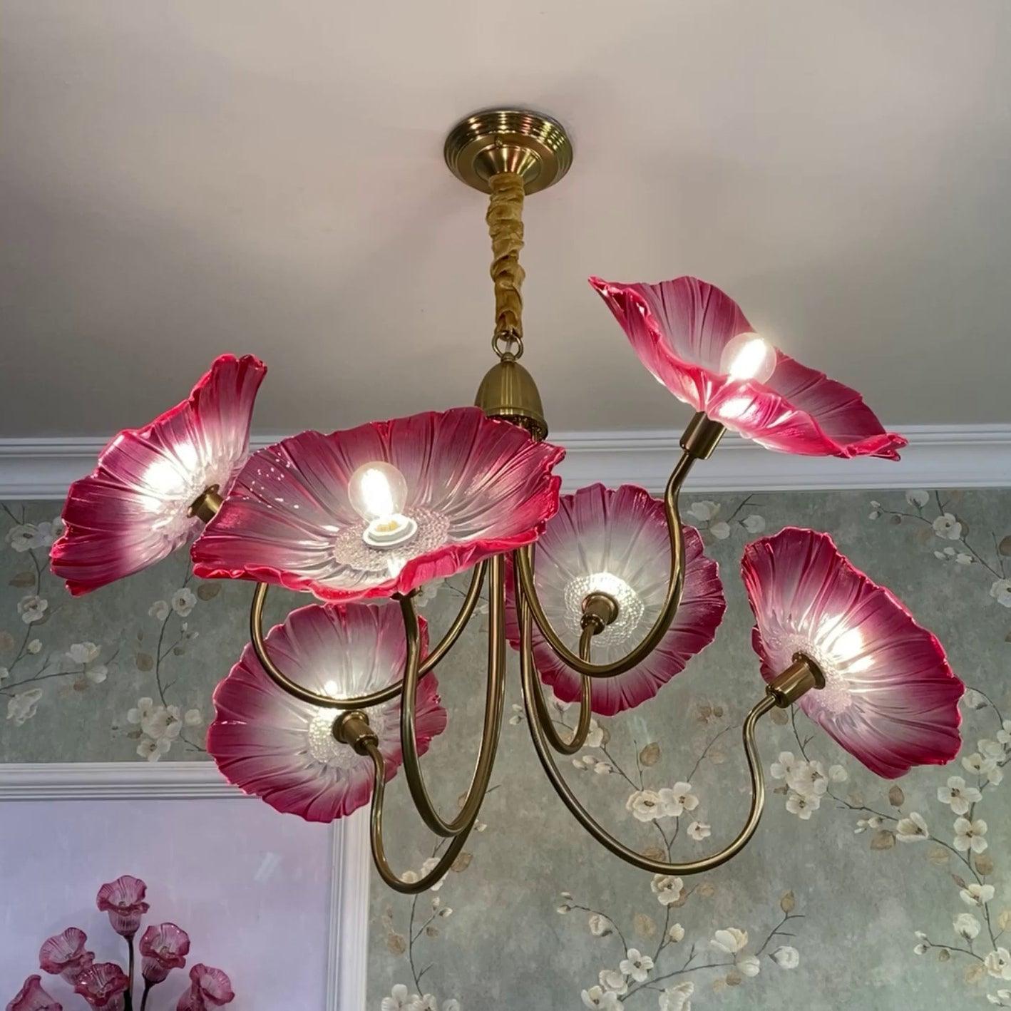 Lotus Leaf Glass Chandelier - Lamp Outdoor