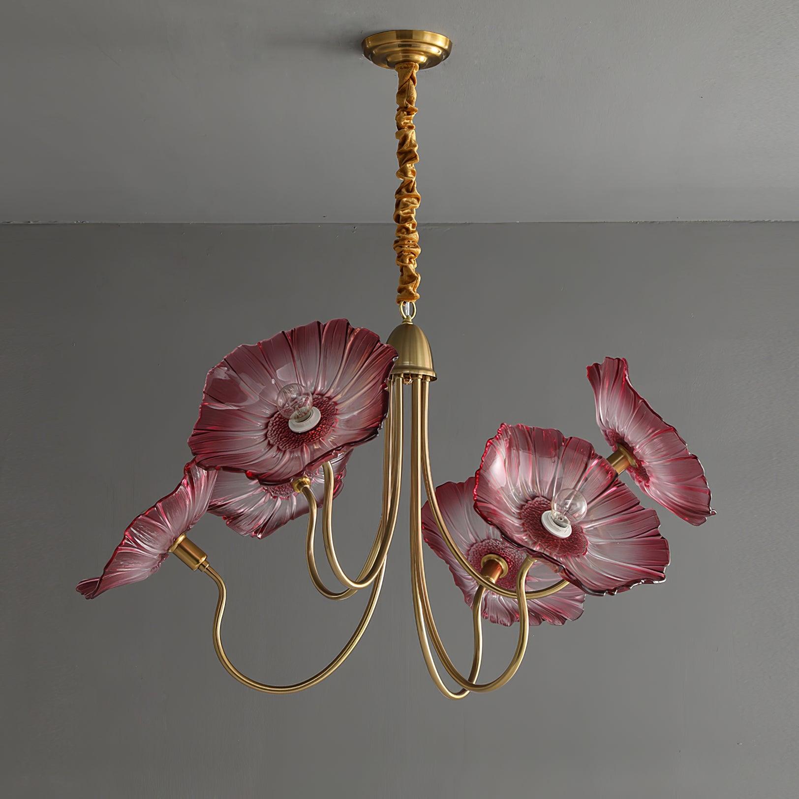 Lotus Leaf Glass Chandelier - Lamp Outdoor