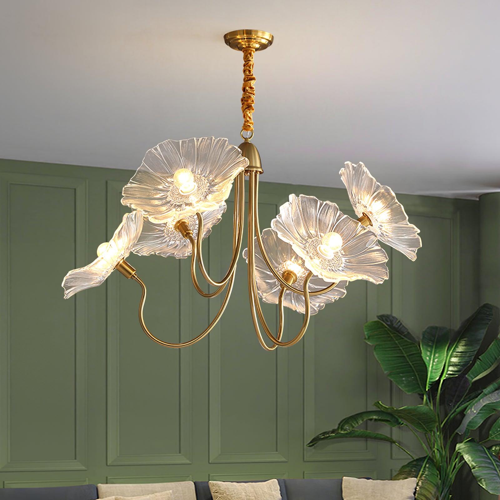 Lotus Leaf Glass Chandelier - Lamp Outdoor