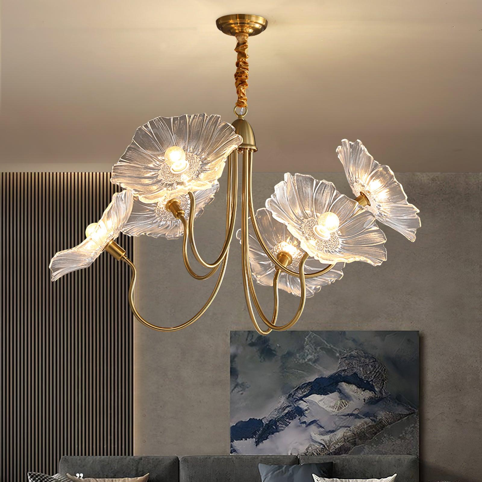 Lotus Leaf Glass Chandelier - Lamp Outdoor