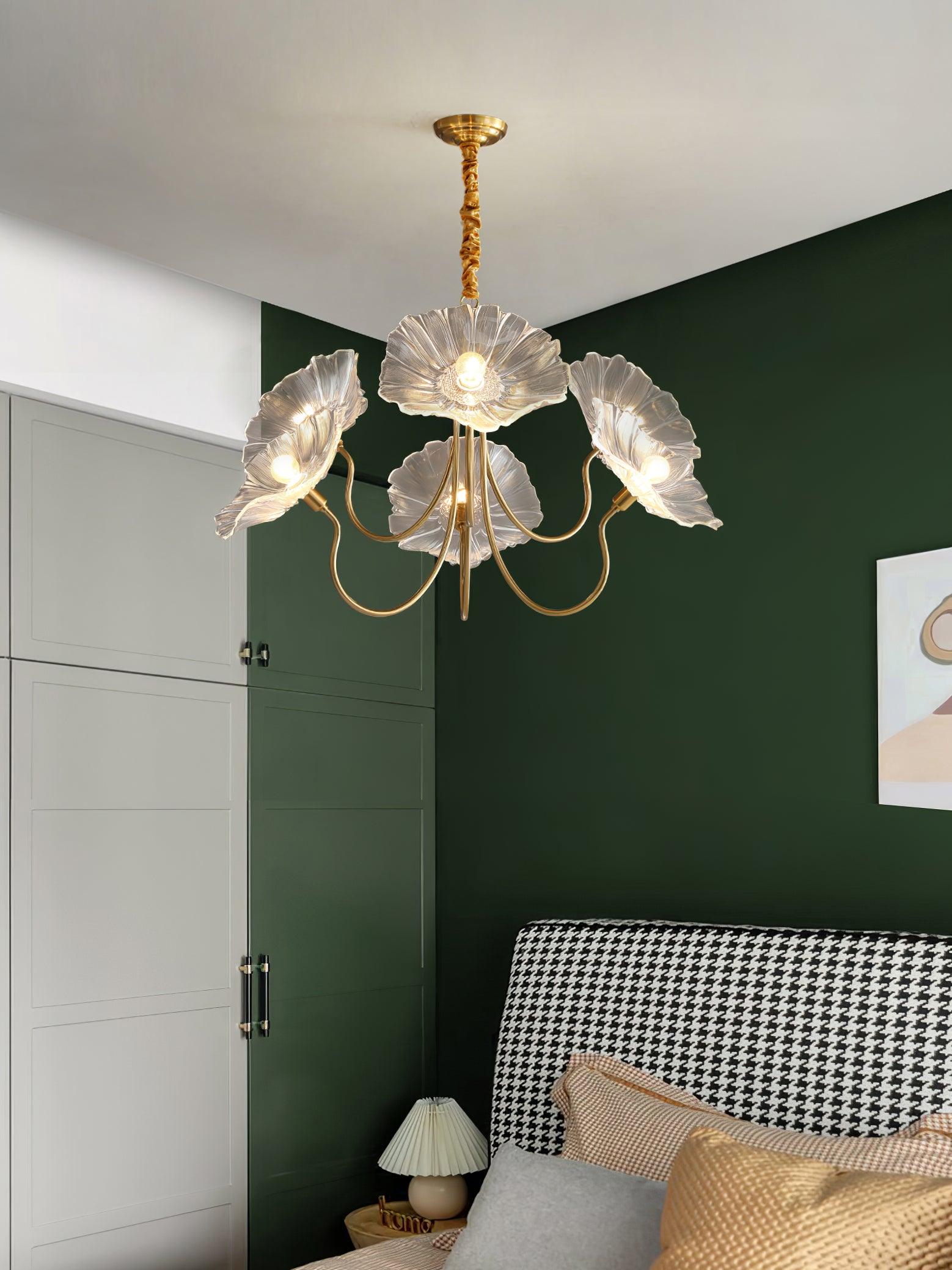 Lotus Leaf Glass Chandelier - Lamp Outdoor