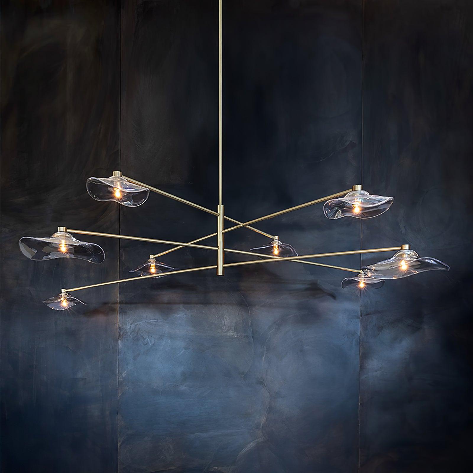 Lotus Leaves Glass Chandelier - Lamp Outdoor