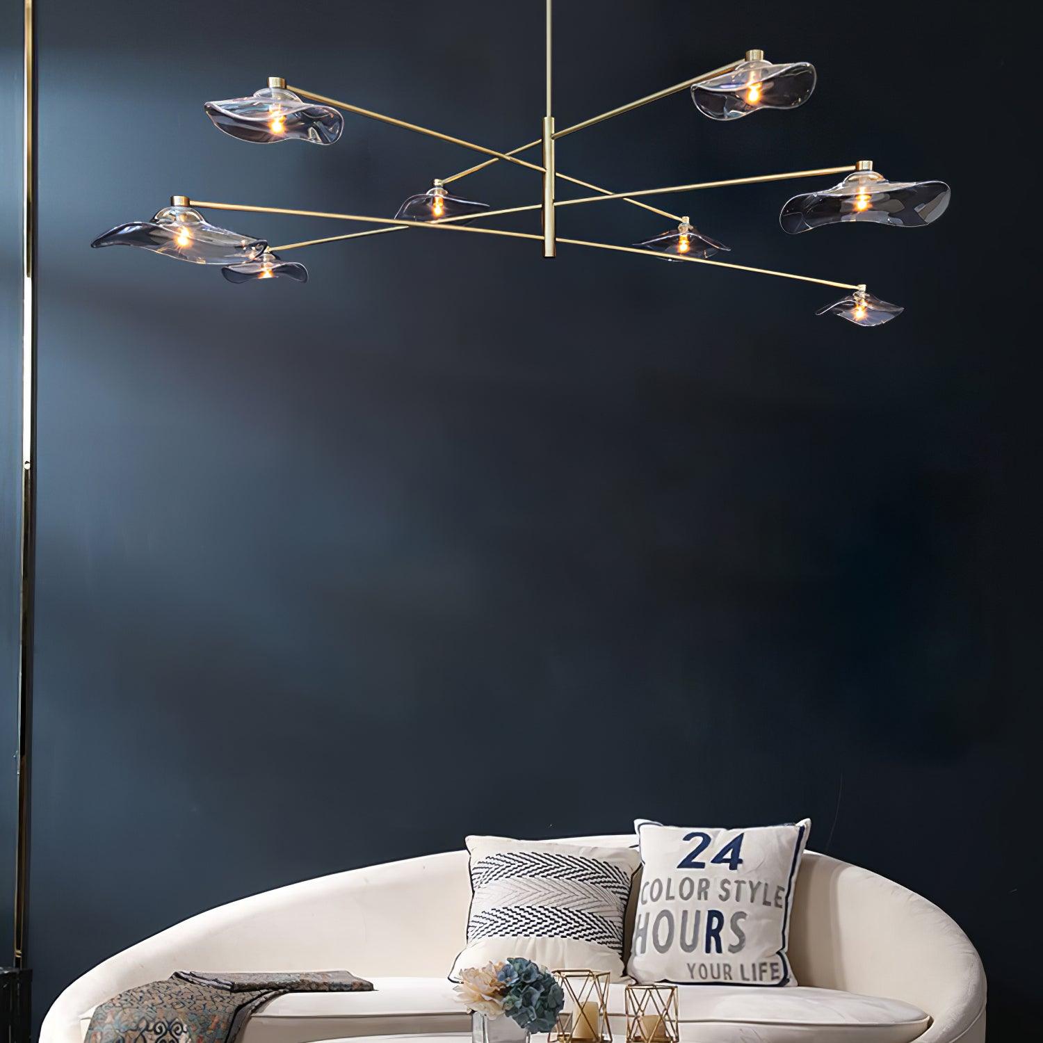 Lotus Leaves Glass Chandelier - Lamp Outdoor