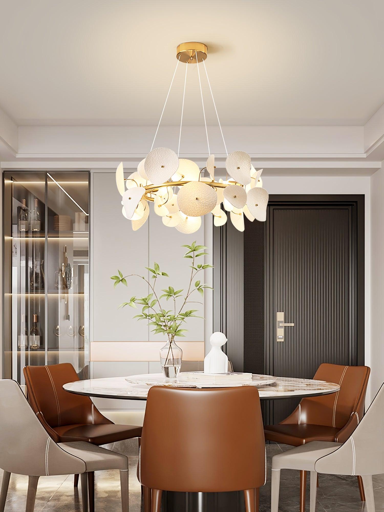 Virinira Modern Elegance Petal Metal Ceramic Chandelier - Lamp Outdoor
