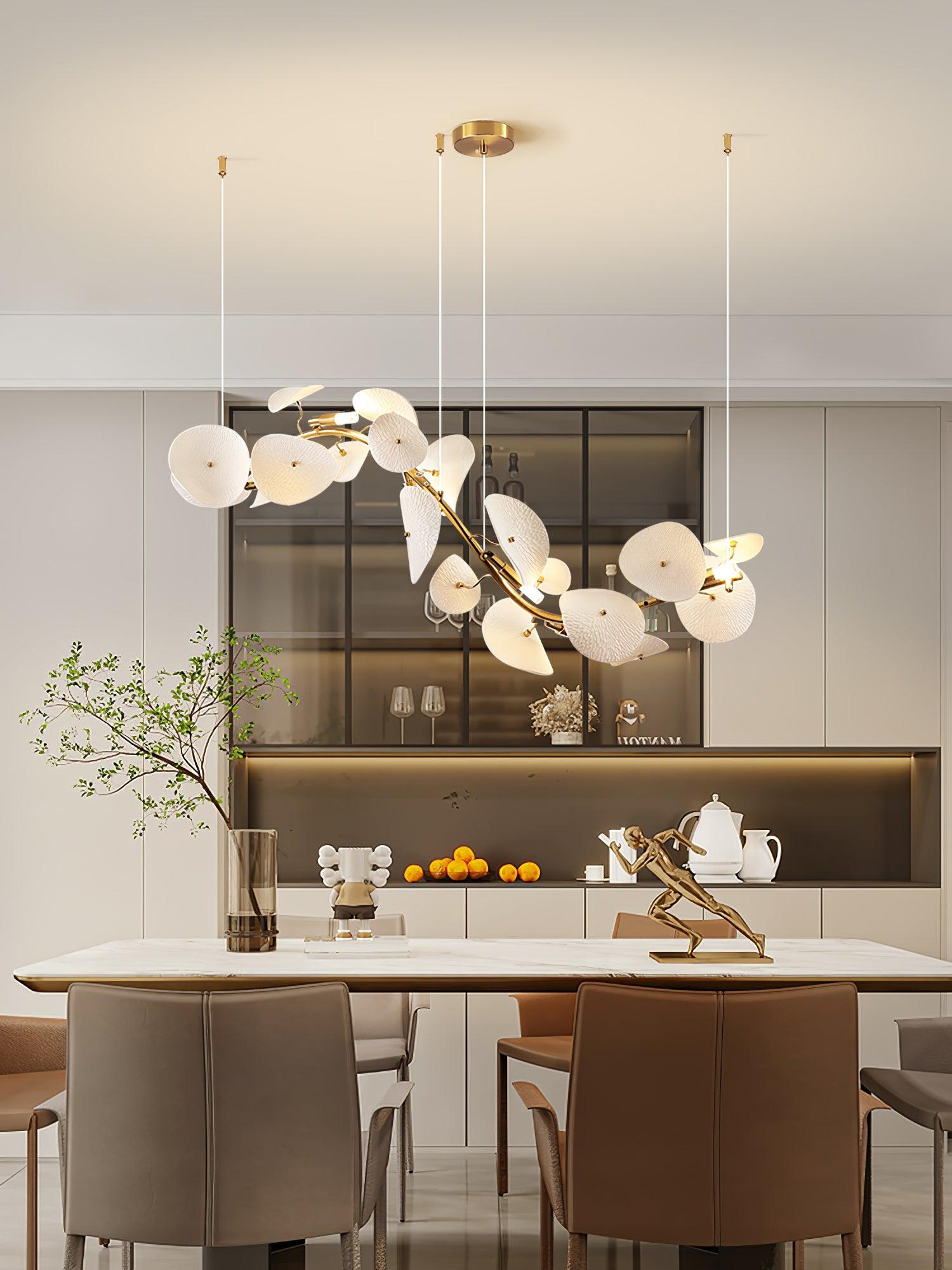 Virinira Modern Elegance Petal Metal Ceramic Chandelier - Lamp Outdoor
