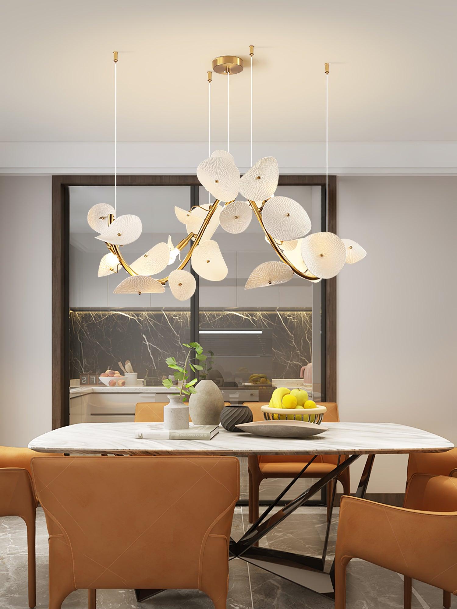 Virinira Modern Elegance Petal Metal Ceramic Chandelier - Lamp Outdoor