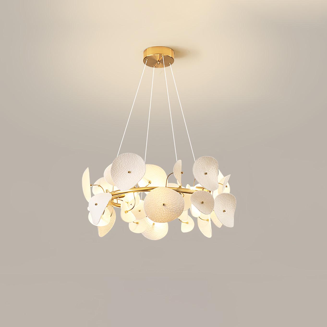 Virinira Modern Elegance Petal Metal Ceramic Chandelier - Lamp Outdoor