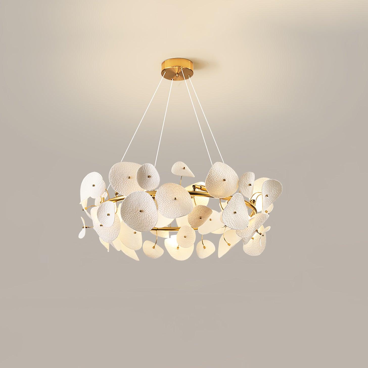 Virinira Modern Elegance Petal Metal Ceramic Chandelier - Lamp Outdoor