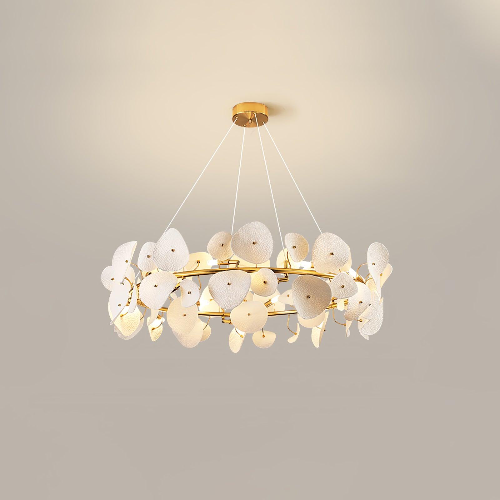 Virinira Modern Elegance Petal Metal Ceramic Chandelier - Lamp Outdoor
