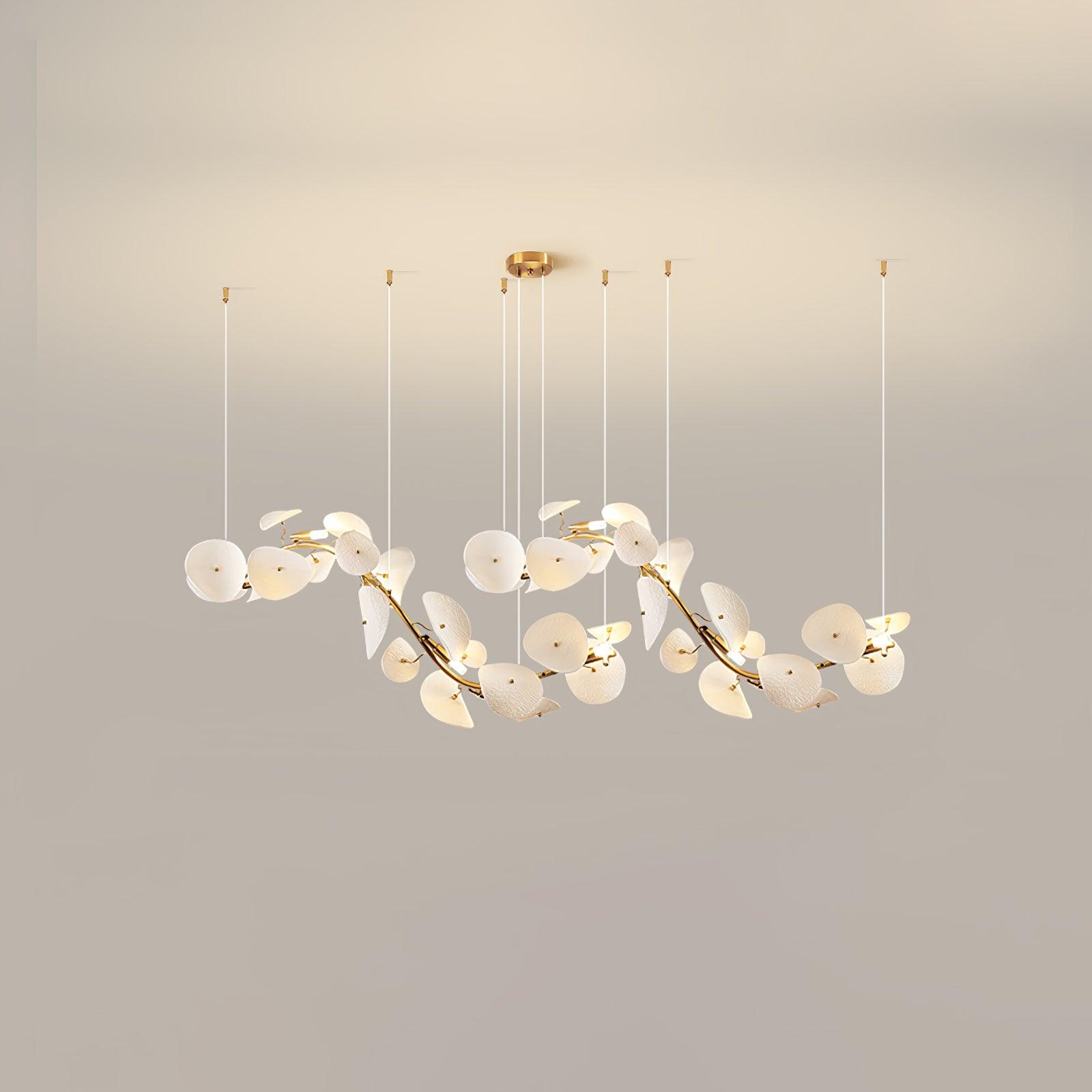 Virinira Modern Elegance Petal Metal Ceramic Chandelier - Lamp Outdoor