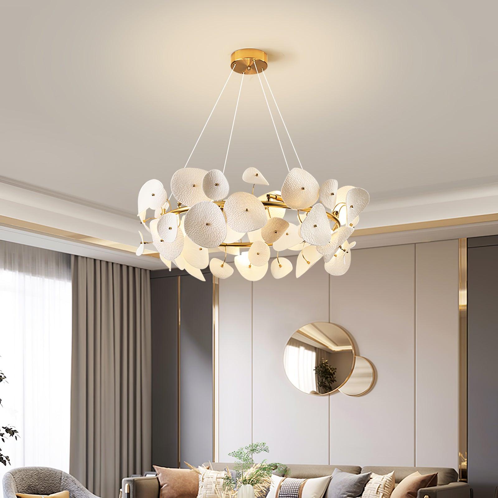 Virinira Modern Elegance Petal Metal Ceramic Chandelier - Lamp Outdoor