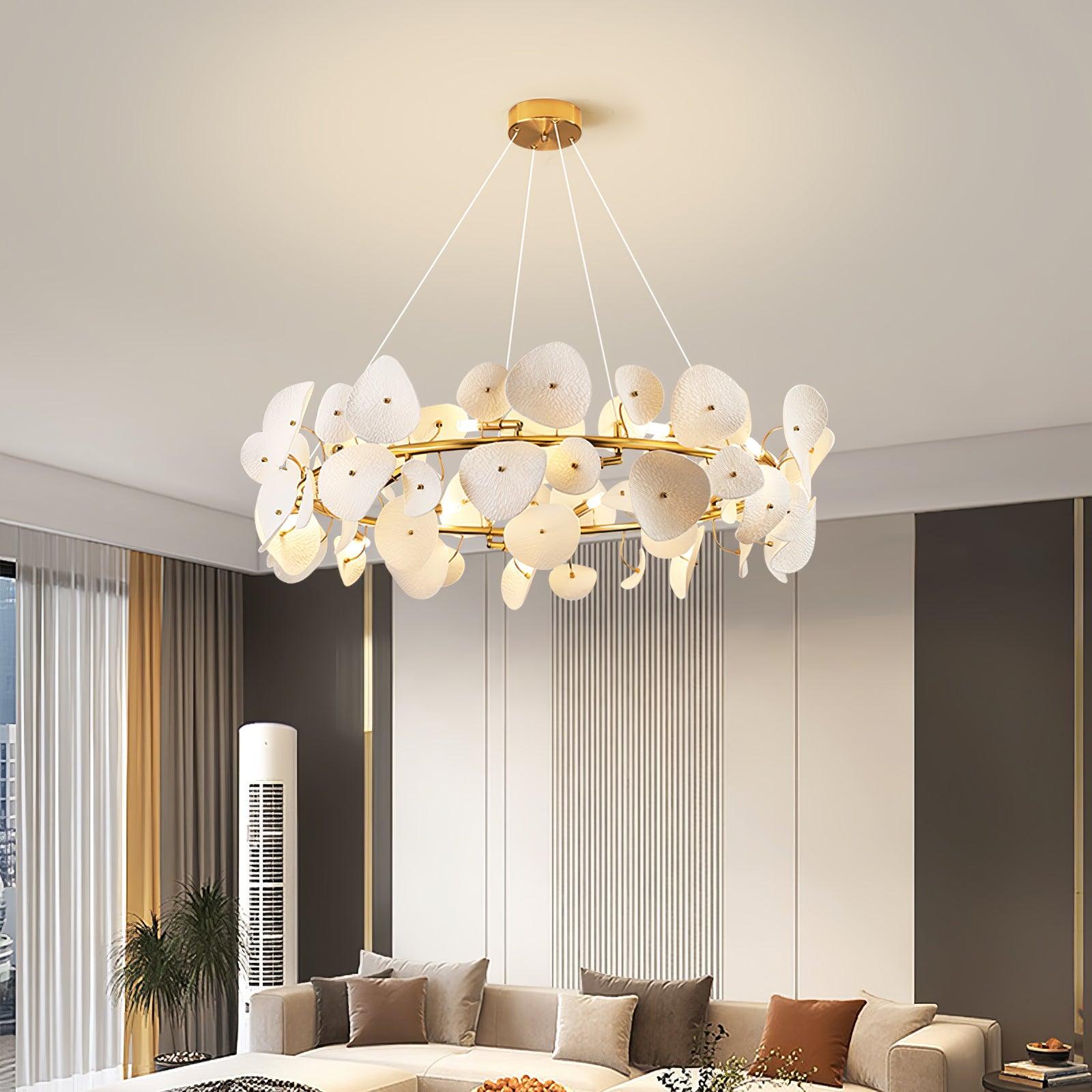 Virinira Modern Elegance Petal Metal Ceramic Chandelier - Lamp Outdoor